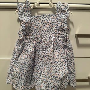 classic floral dress w/matching diaper cover
